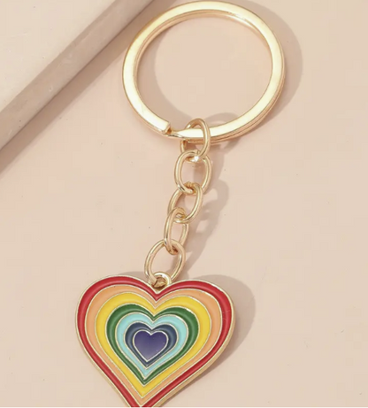 Heart Rainbow Keyring