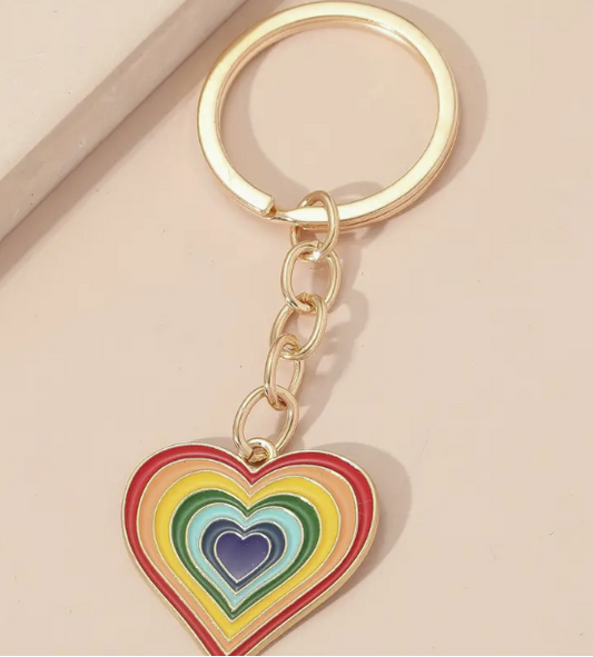 Heart Rainbow Keyring