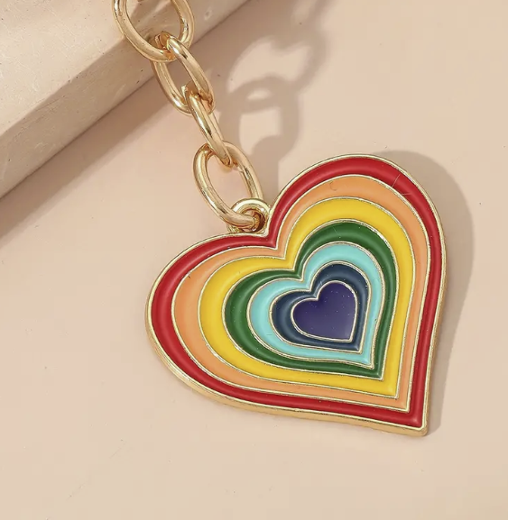 Heart Rainbow Keyring