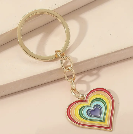 Heart Rainbow Keyring