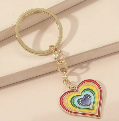 Heart Rainbow Keyring