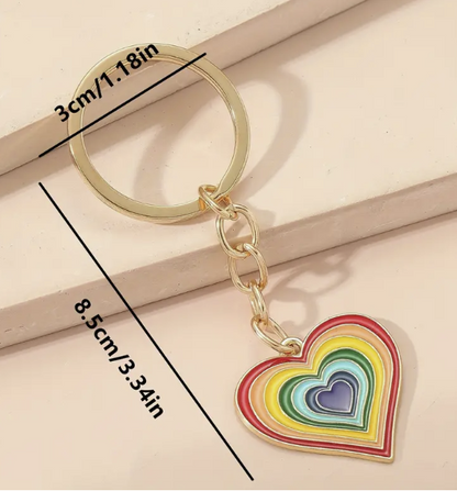 Heart Rainbow Keyring