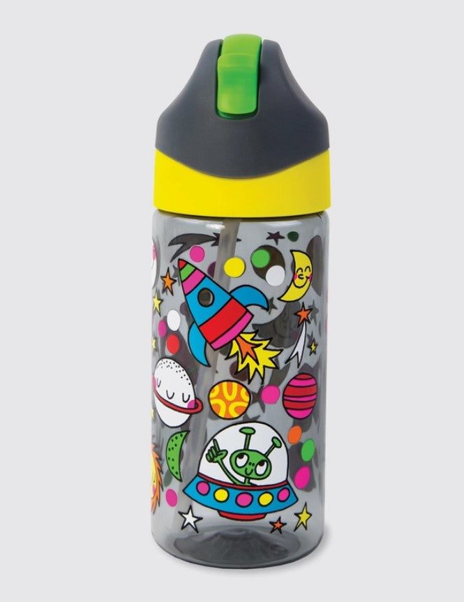 Drinks Bottle with Straw - Space