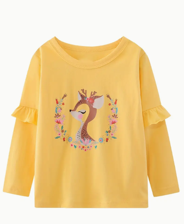 Deer Design Long Sleeved Top